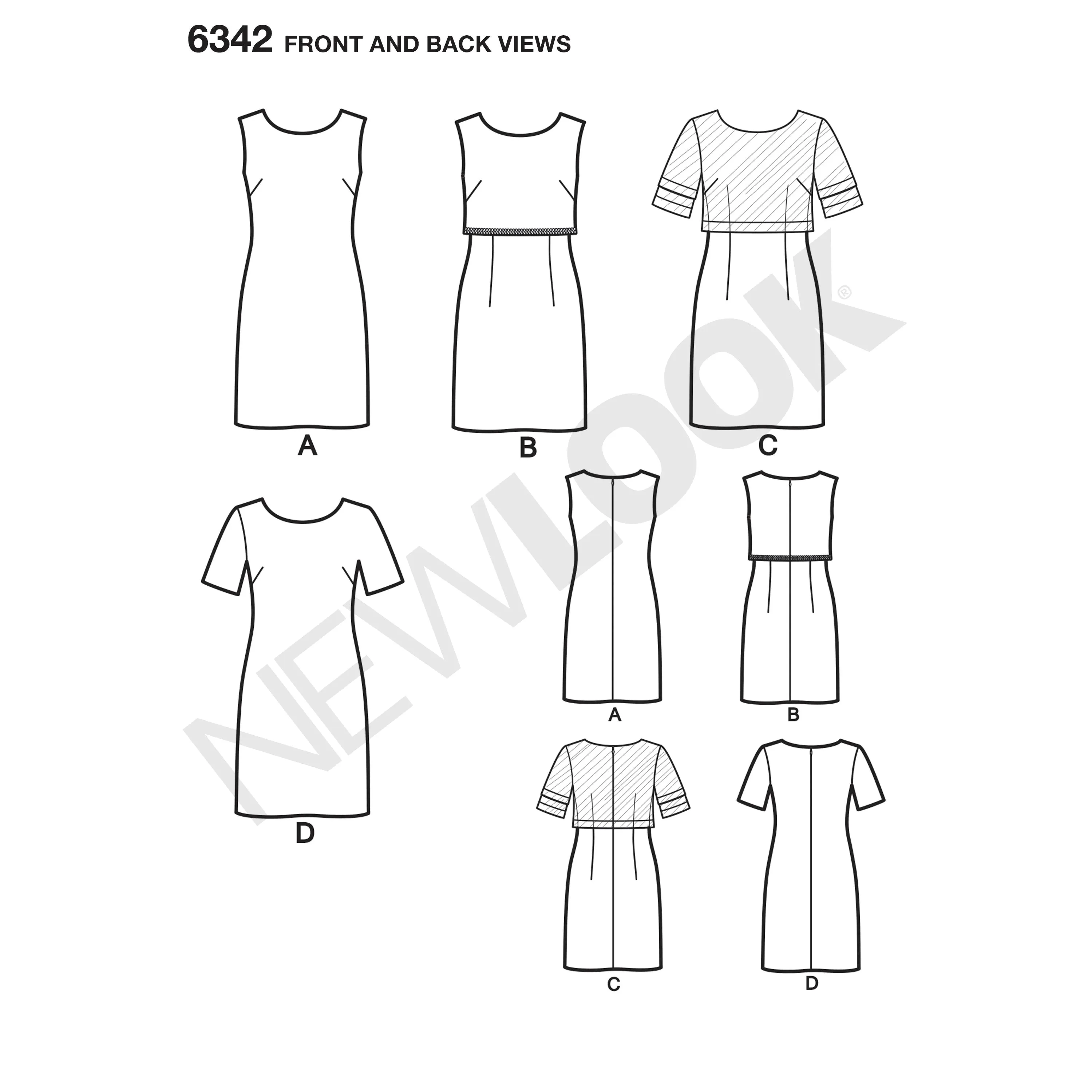 6342 Misses' Dress with or without Overbodice