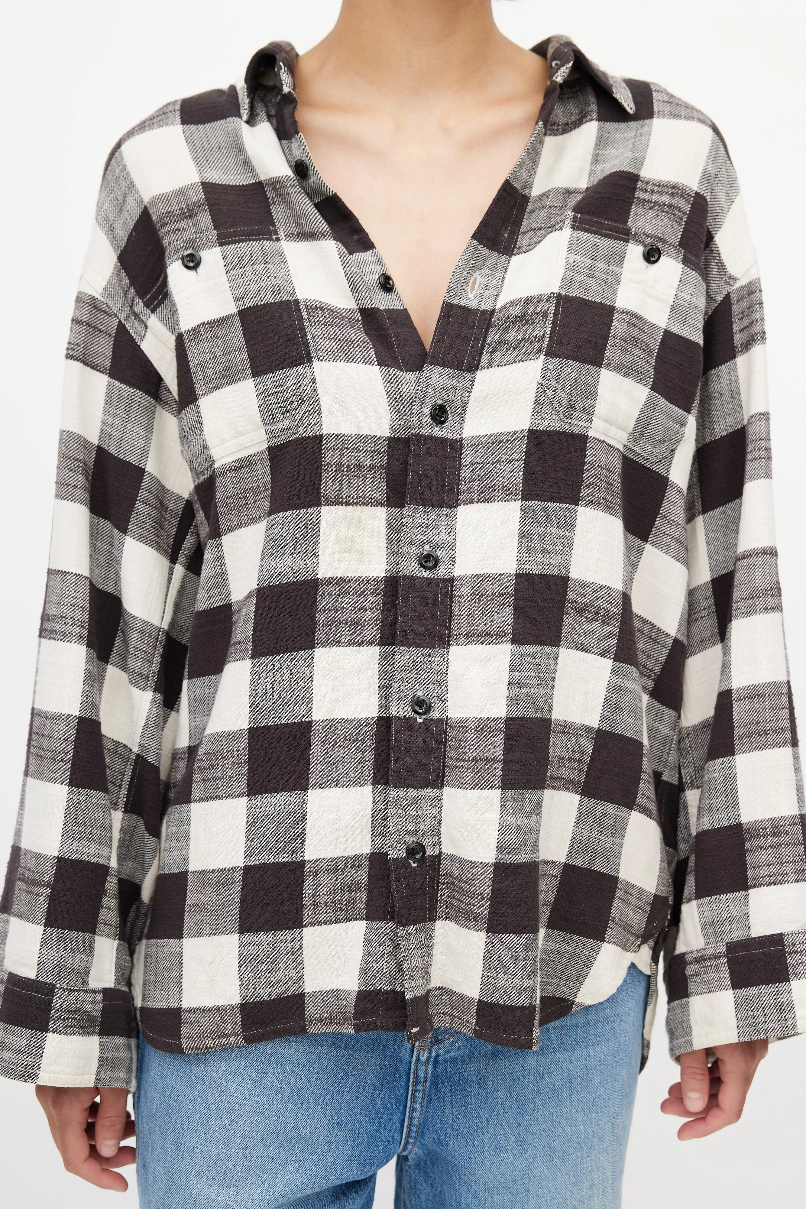 Black & White Plaid Shirt