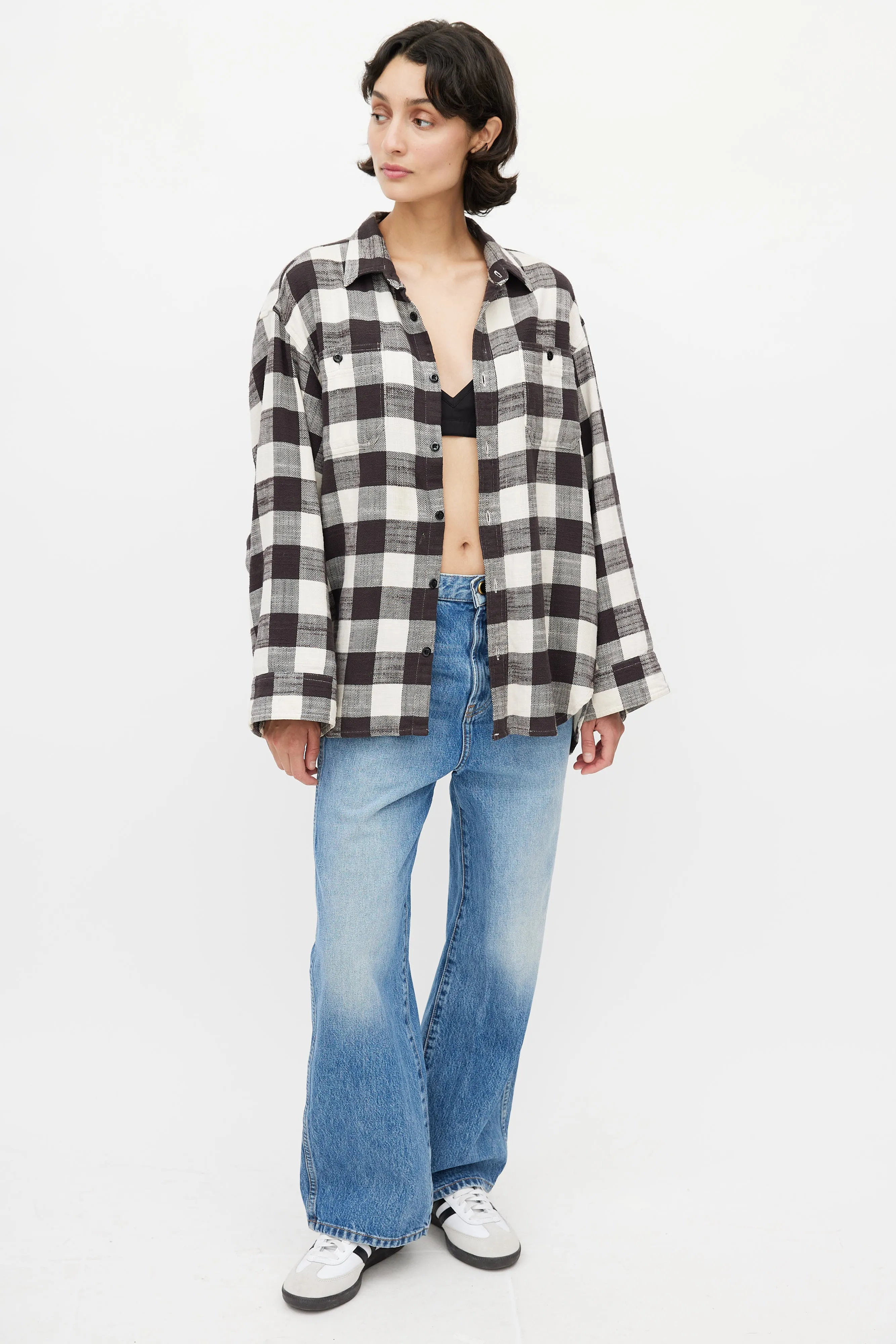 Black & White Plaid Shirt