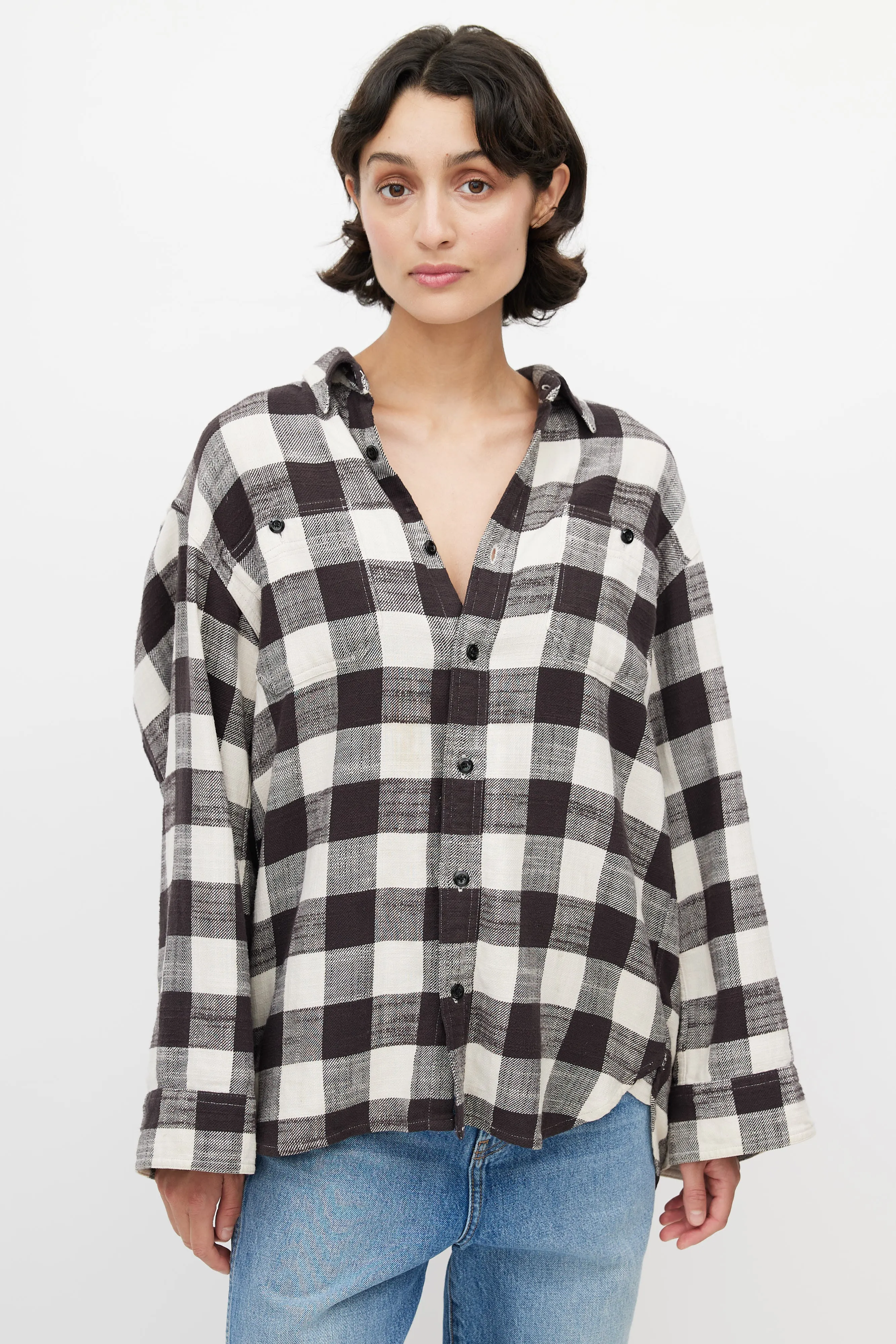 Black & White Plaid Shirt