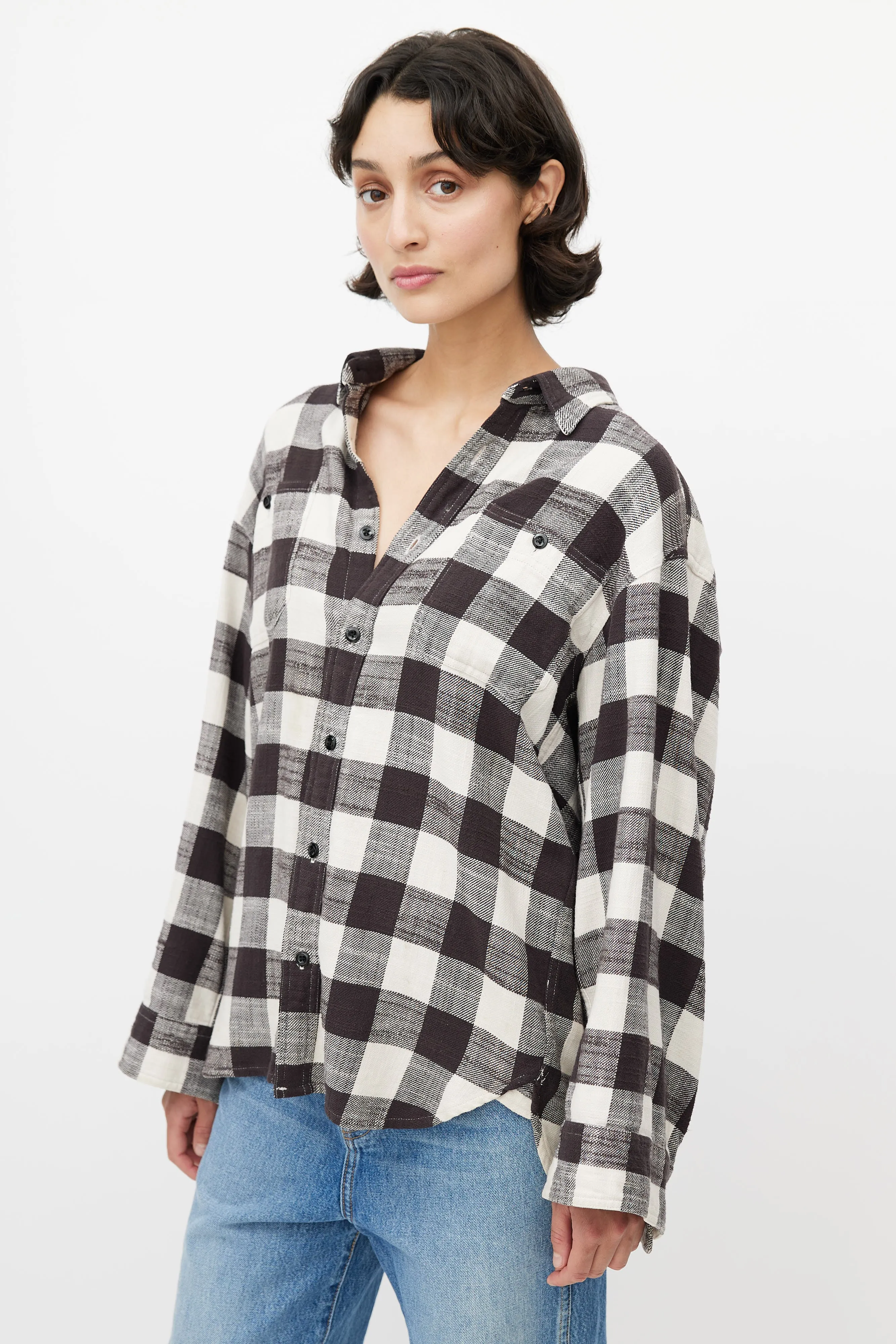 Black & White Plaid Shirt