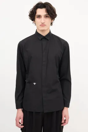 Black Embroidered Logo Shirt