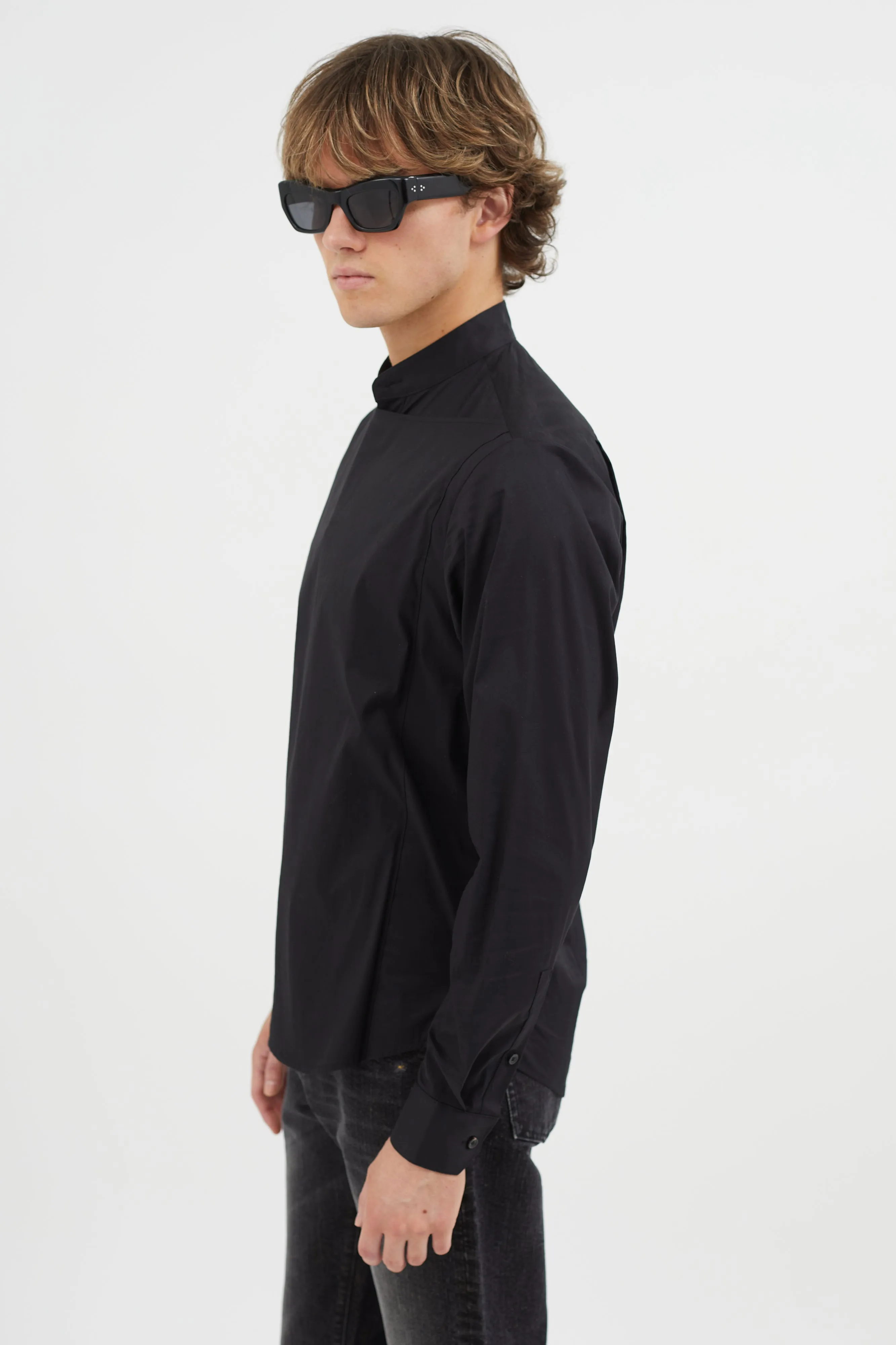 Black Panelled Shirt