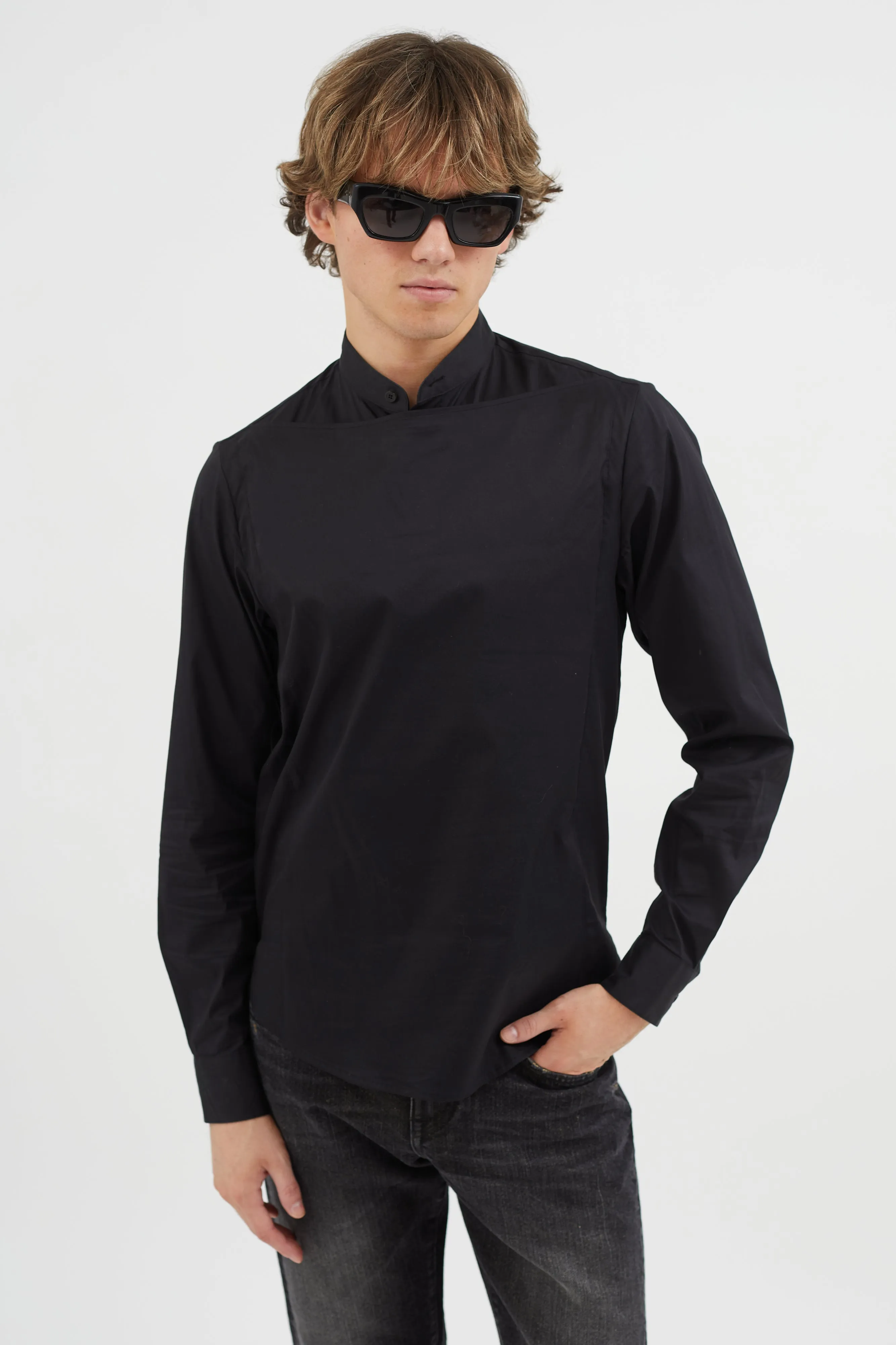 Black Panelled Shirt