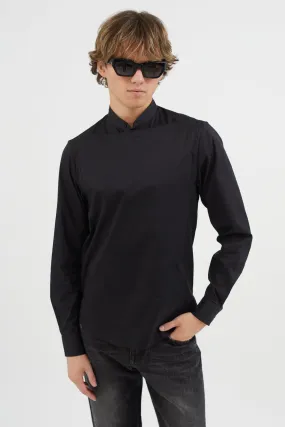 Black Panelled Shirt