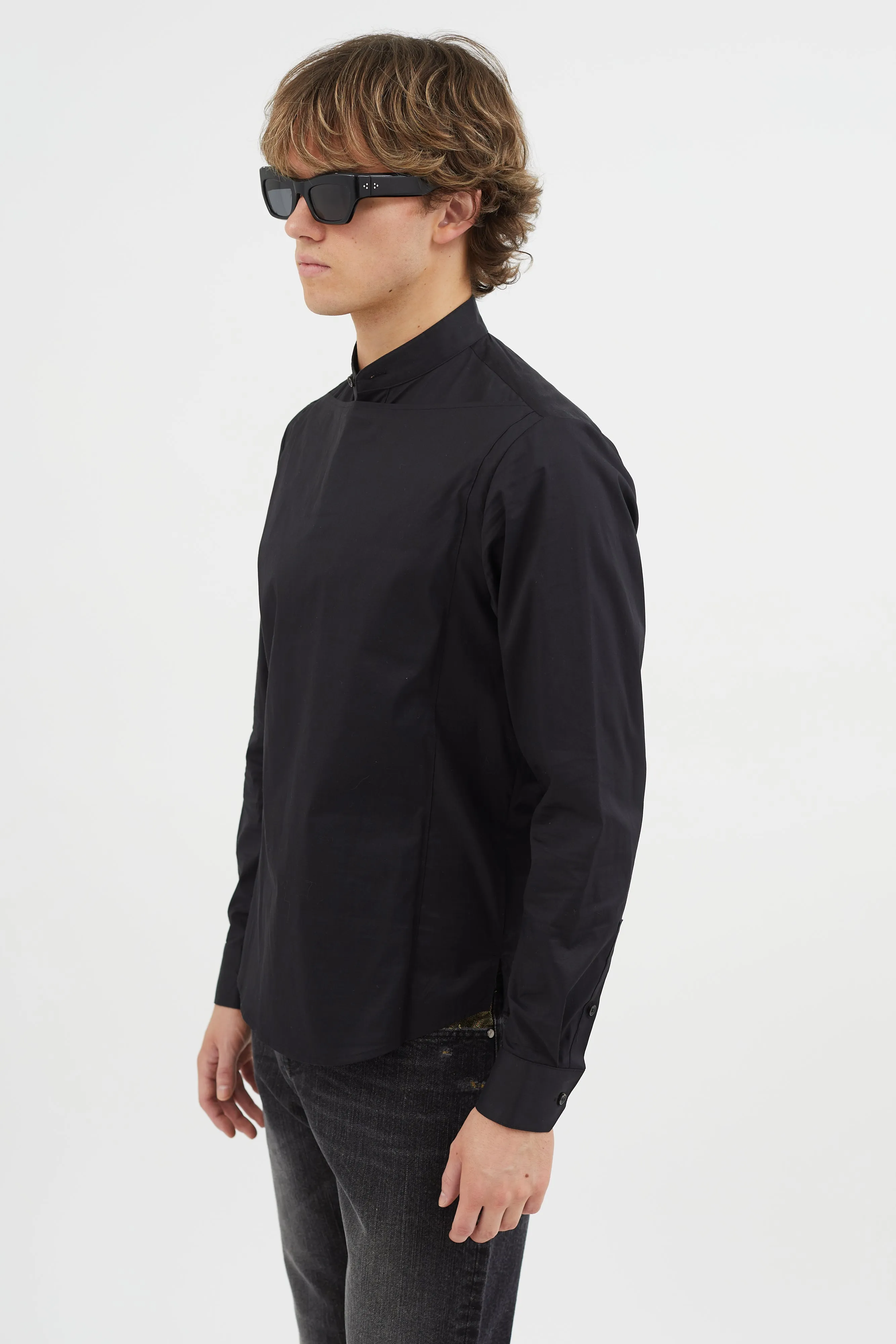 Black Panelled Shirt