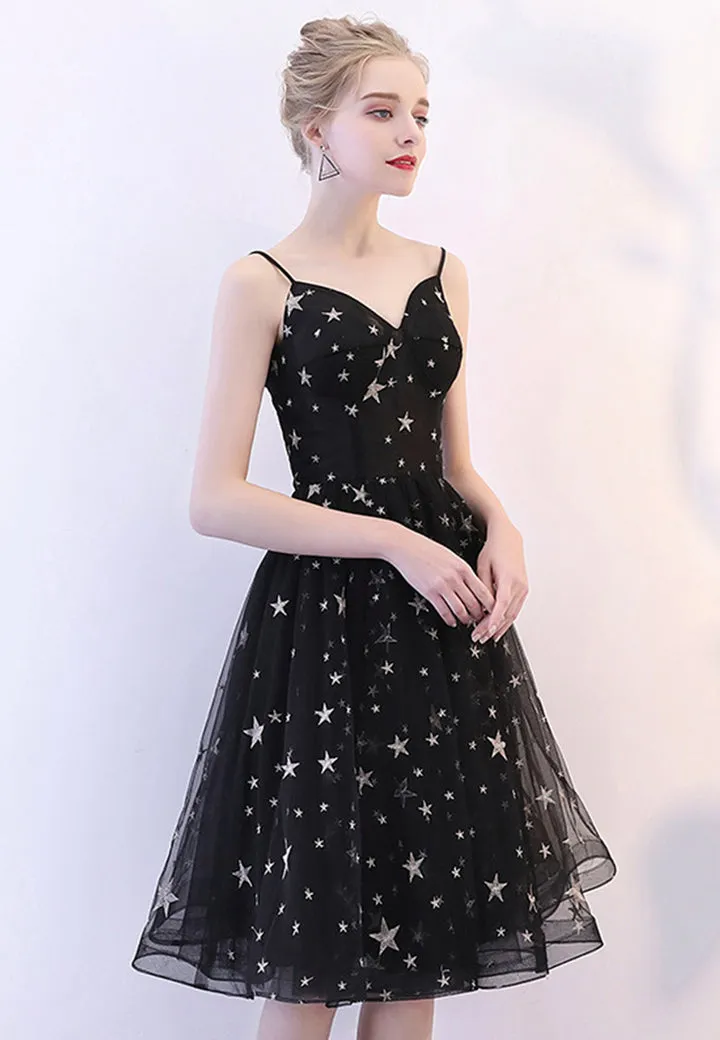 Black Tulle Short Prom Dresses A-Line Homecoming Dresses Sexy