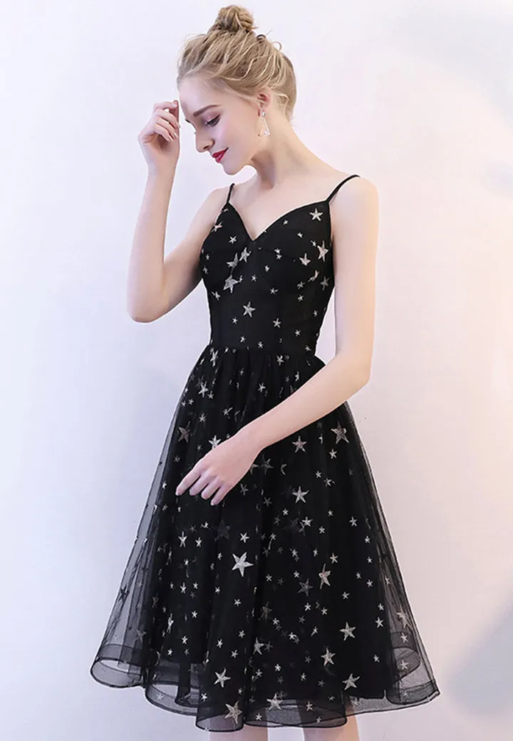 Black Tulle Short Prom Dresses A-Line Homecoming Dresses Sexy