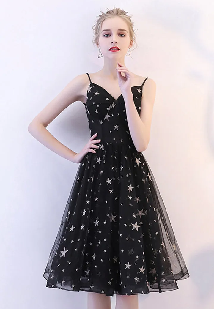 Black Tulle Short Prom Dresses A-Line Homecoming Dresses Sexy