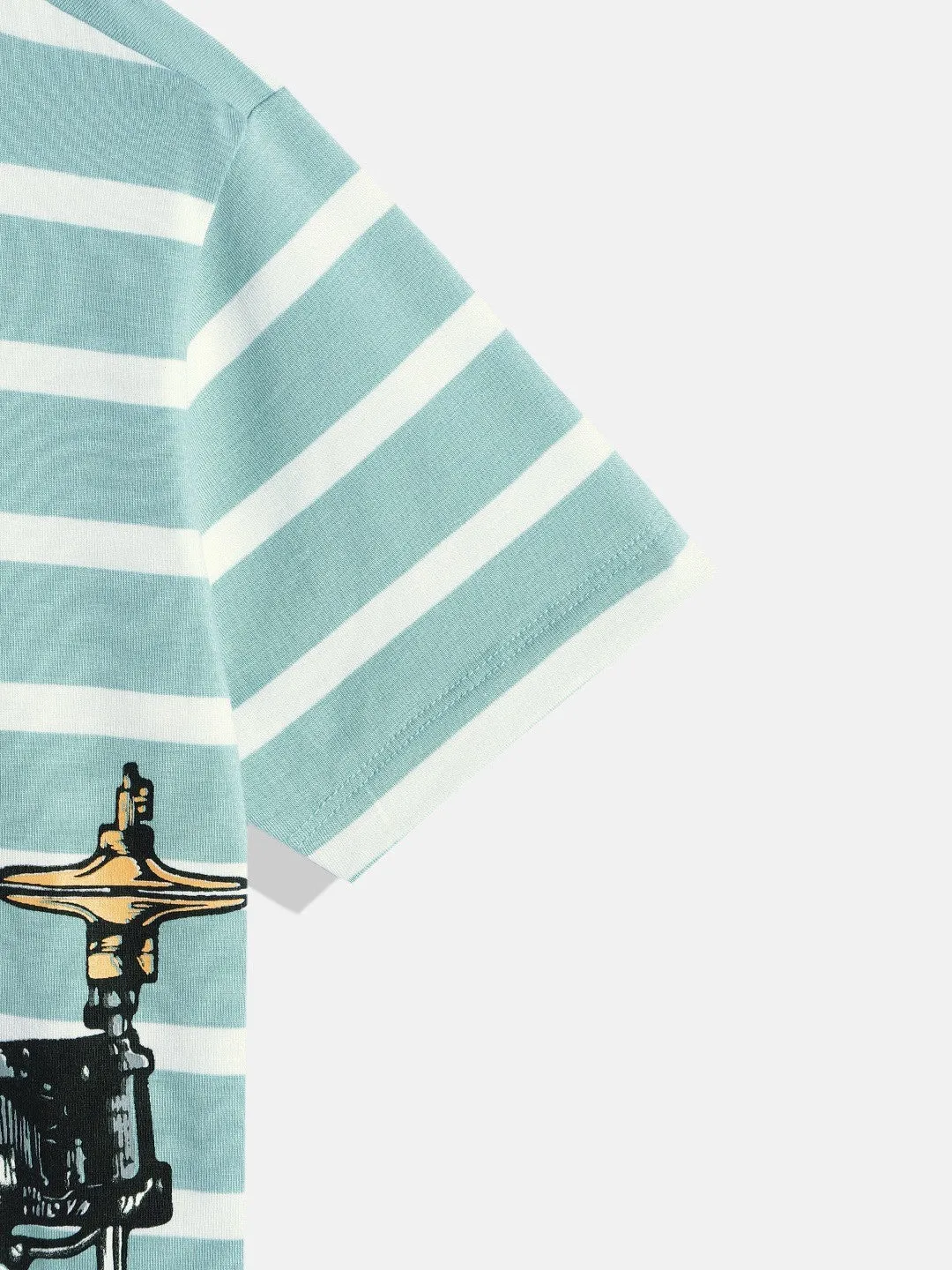 Blue Drums Half Sleeves Round Neck Cotton Tshirt