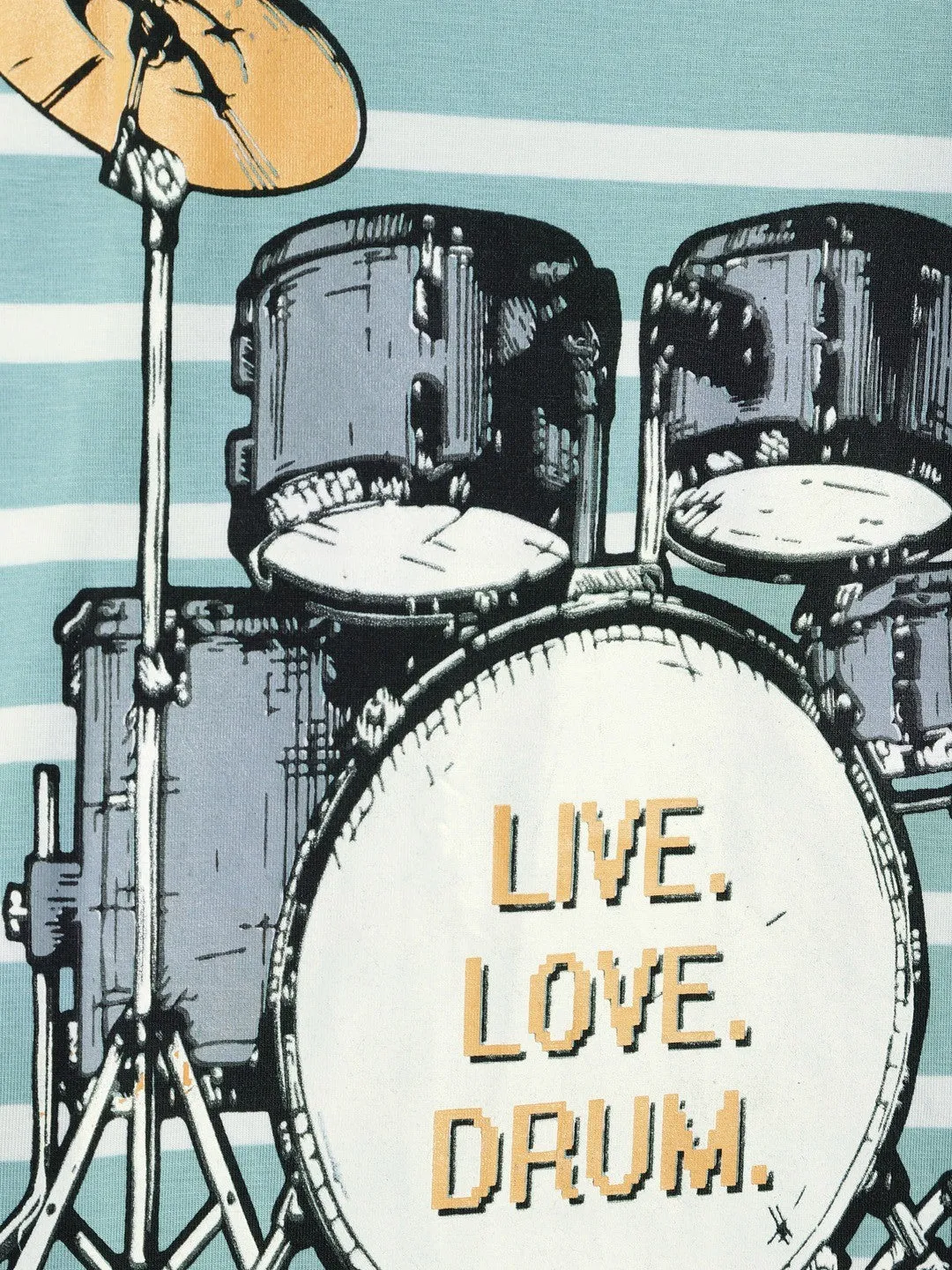 Blue Drums Half Sleeves Round Neck Cotton Tshirt