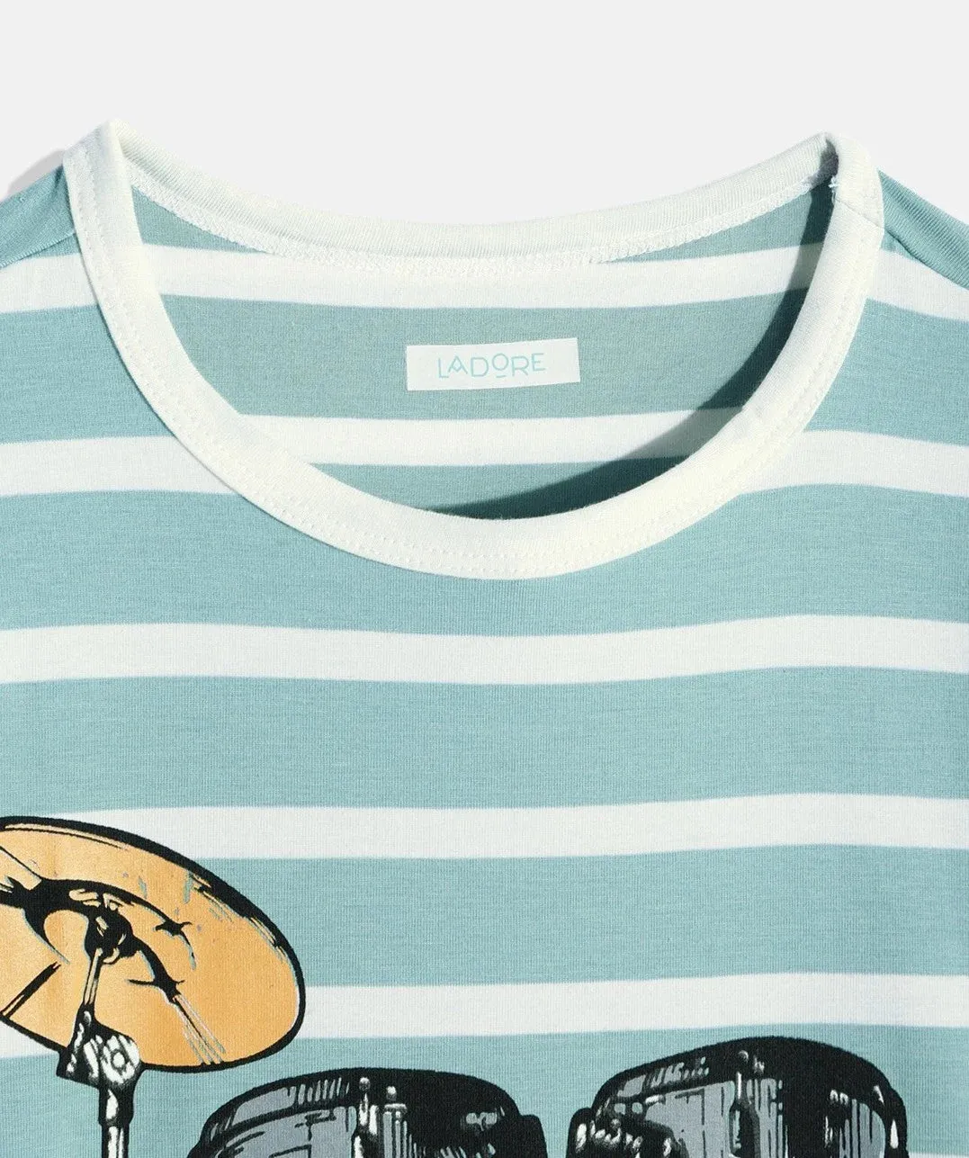 Blue Drums Half Sleeves Round Neck Cotton Tshirt