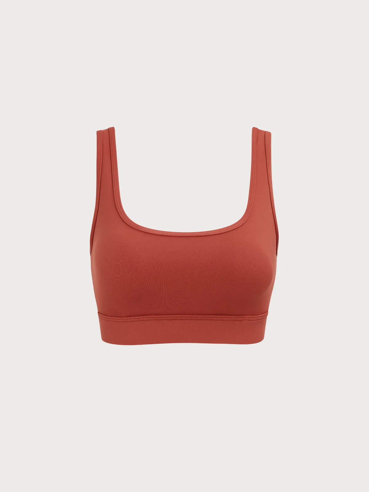 Brick Red Square Neck Cami Top--Medium Support
