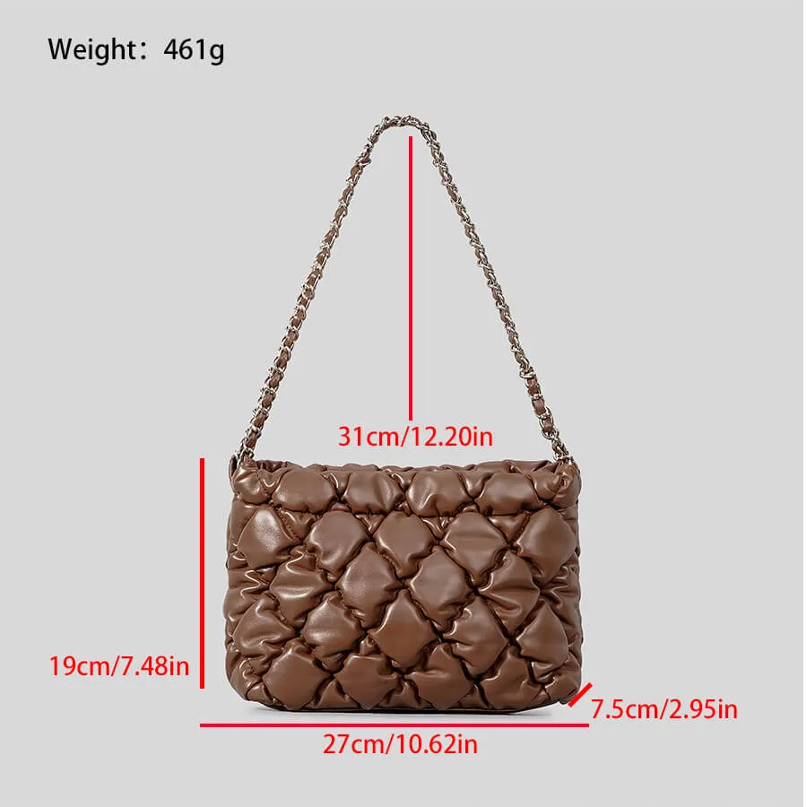 Chain Handle Puffer Sling Crossbody Bag Women-Showtown