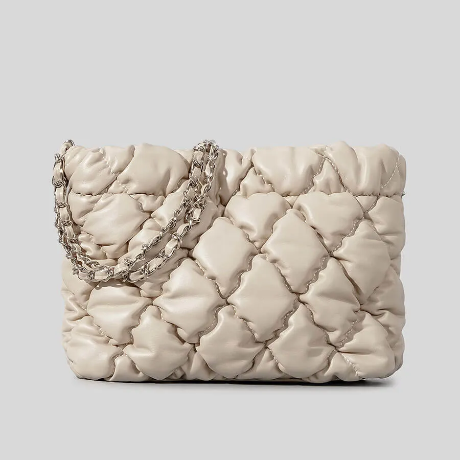 Chain Handle Puffer Sling Crossbody Bag Women-Showtown