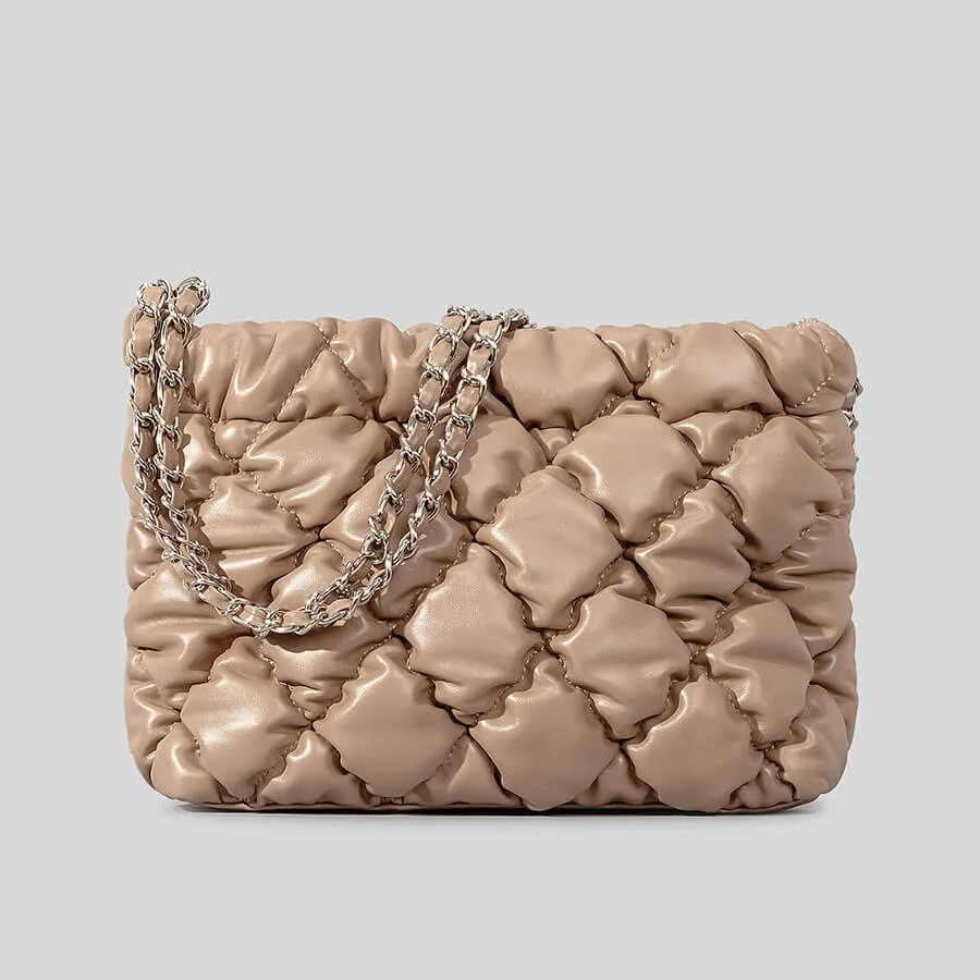 Chain Handle Puffer Sling Crossbody Bag Women-Showtown