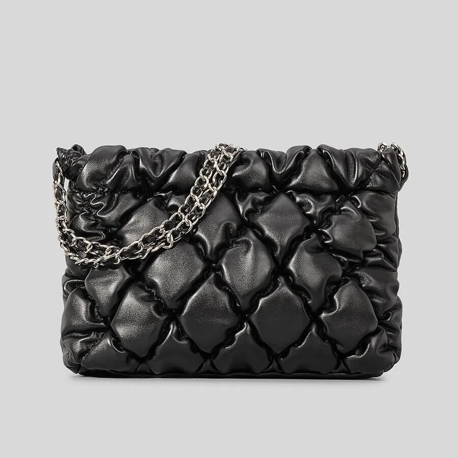 Chain Handle Puffer Sling Crossbody Bag Women-Showtown