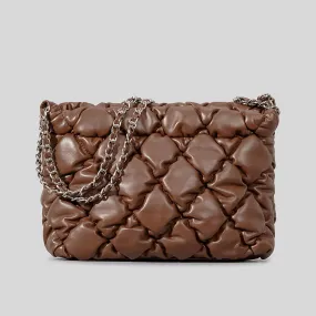 Chain Handle Puffer Sling Crossbody Bag Women-Showtown