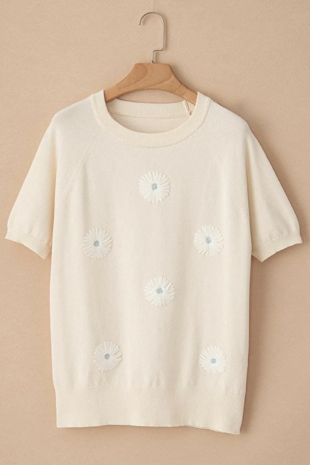 Chic Daisy Knit Top - Soft Fabric