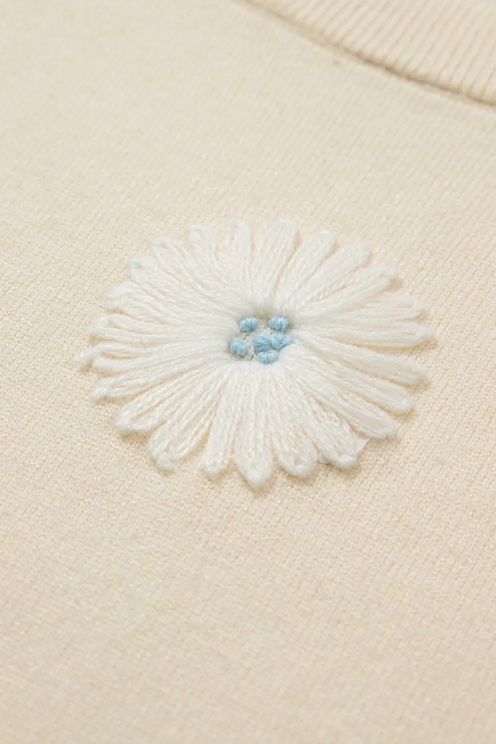 Chic Daisy Knit Top - Soft Fabric
