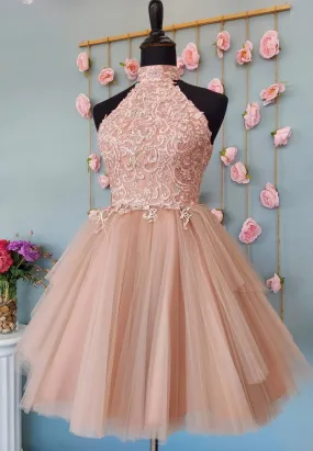 Cute Lace Short Prom Dresses A-Line Evening Party Dresses Homecoming Dresses
