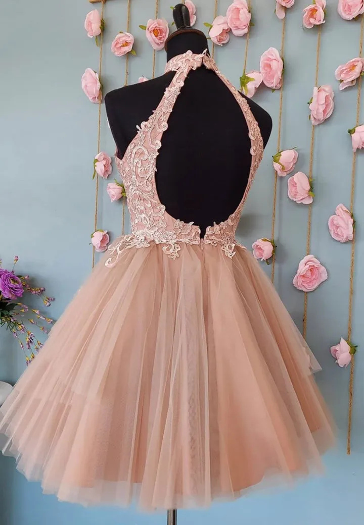 Cute Lace Short Prom Dresses A-Line Evening Party Dresses Homecoming Dresses