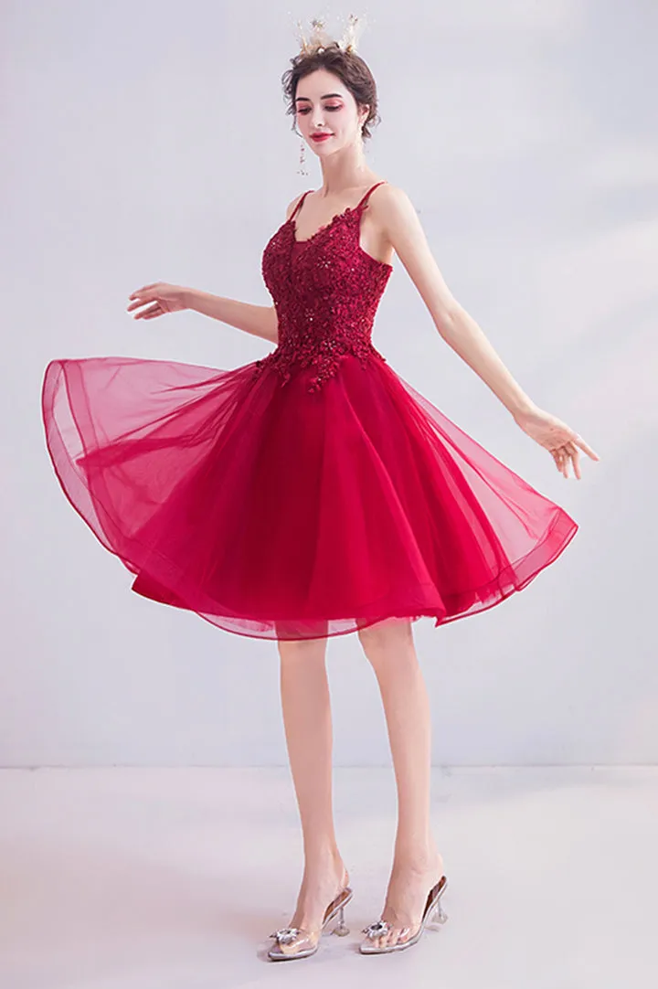 Cute Lace Short Prom Dresses A-Line Homecoming Dresses Beautiful
