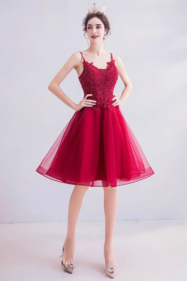 Cute Lace Short Prom Dresses A-Line Homecoming Dresses Beautiful