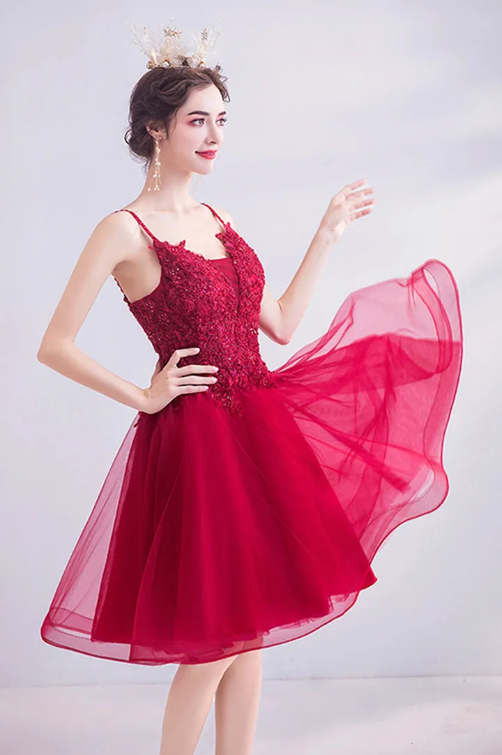 Cute Lace Short Prom Dresses A-Line Homecoming Dresses Beautiful