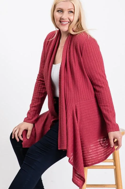 Double Knit Open Cardigan
