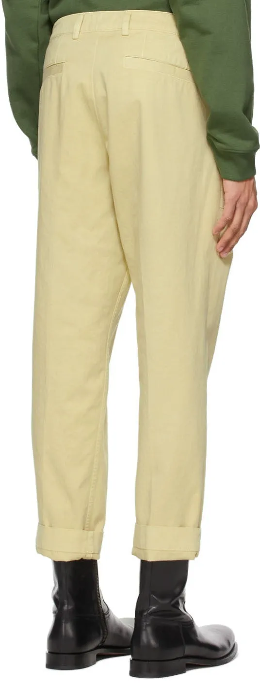 Dries Van Noten Yellow Twill Trousers