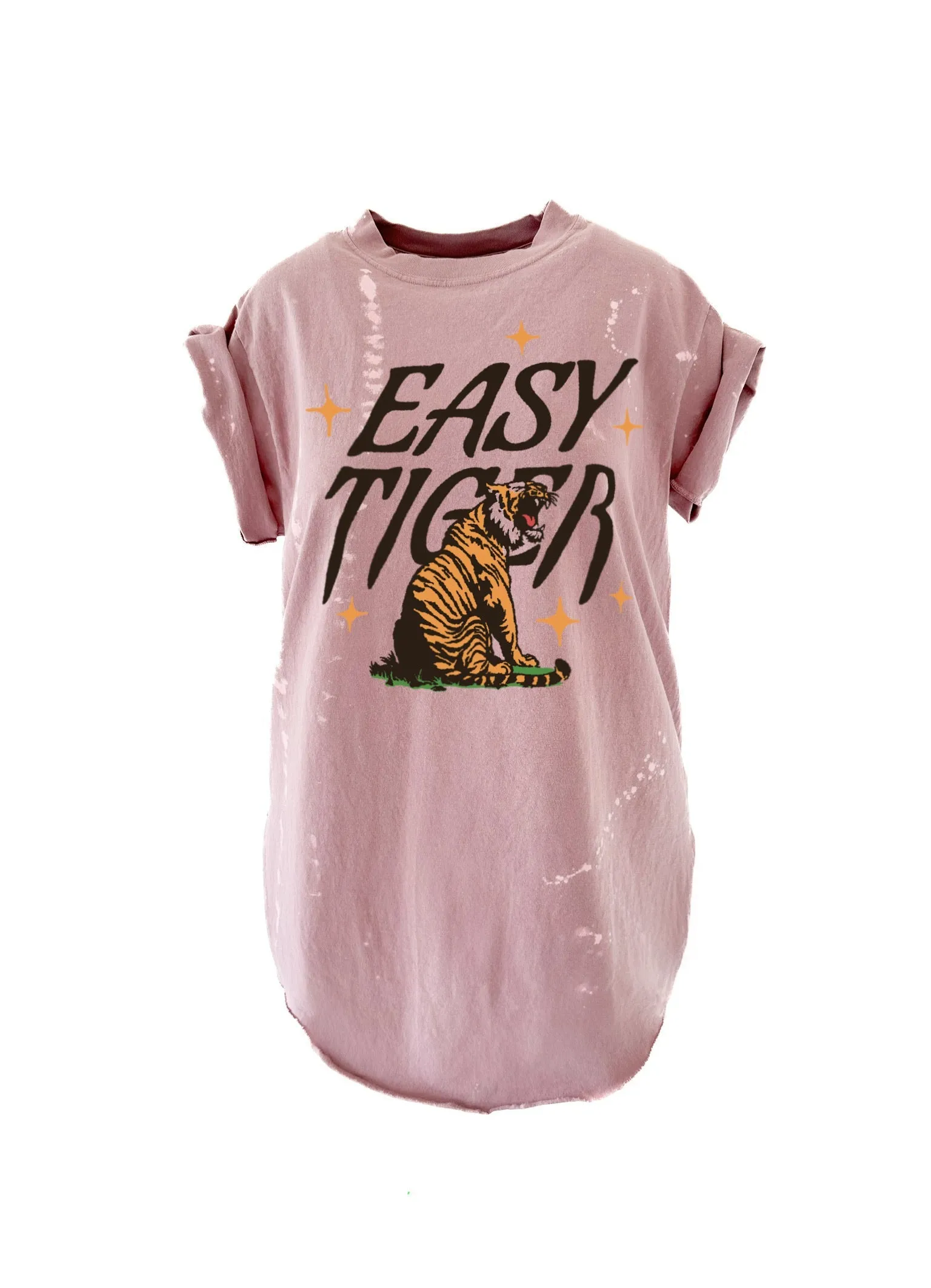 EASY TIGER BLEACHED OUT SIDE SLIT TEE