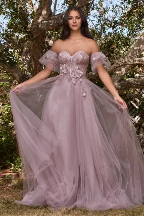 Elegant Formal Women's Dresses 3D Floral Strapless Slit Dresses Gowns Evening Dresses