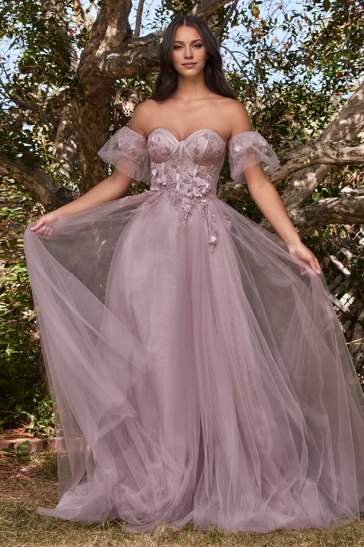 Elegant Formal Women's Dresses 3D Floral Strapless Slit Dresses Gowns Evening Dresses