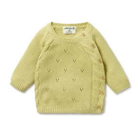 Endive Knitted Pointelle Kimono Cardigan
