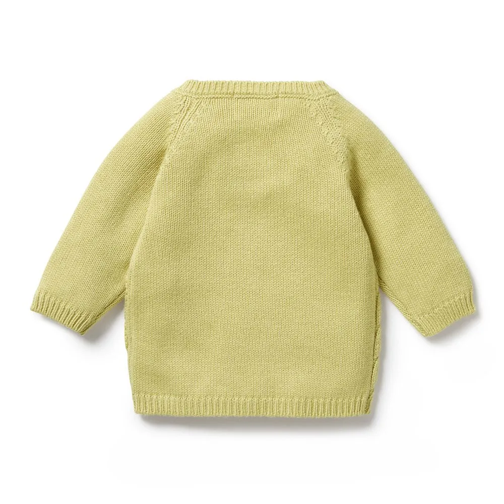 Endive Knitted Pointelle Kimono Cardigan