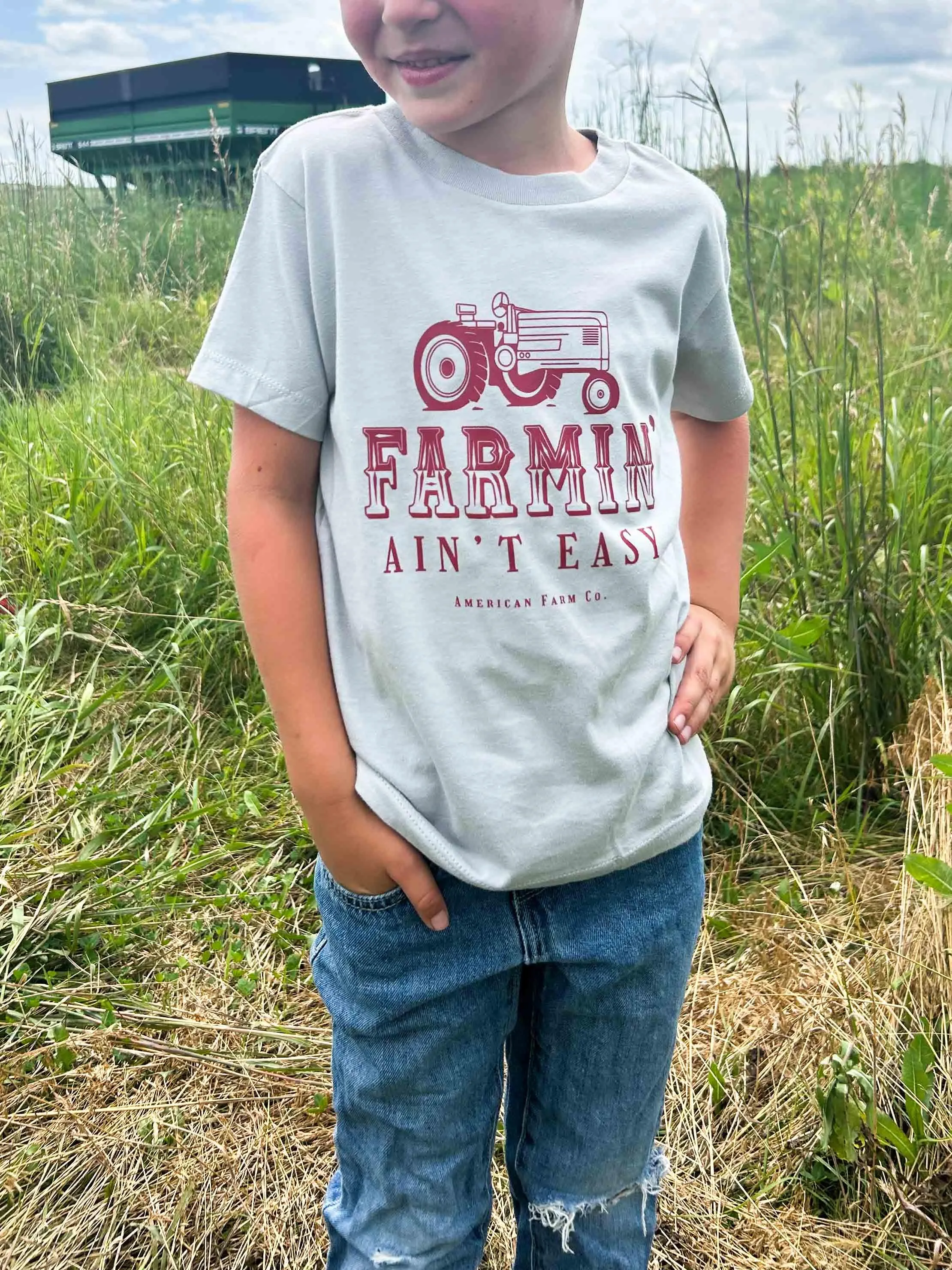Farmin’ Ain’t Easy Red Toddler/Youth Tees