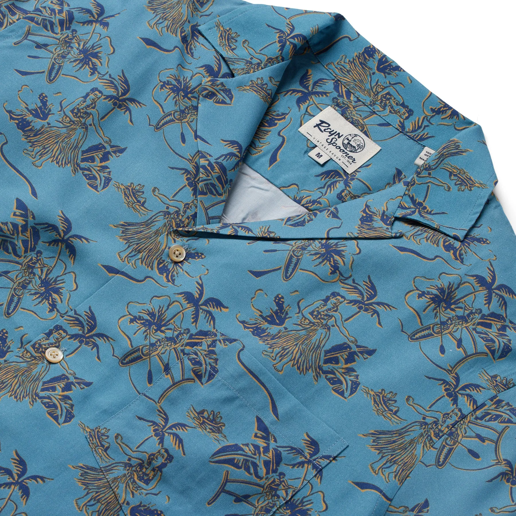 HAWAII RECALLS CAMP SHIRT / 100% Rayon