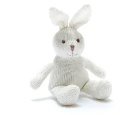 Knitted Organic Cotton White Bunny Rabbit Rattle