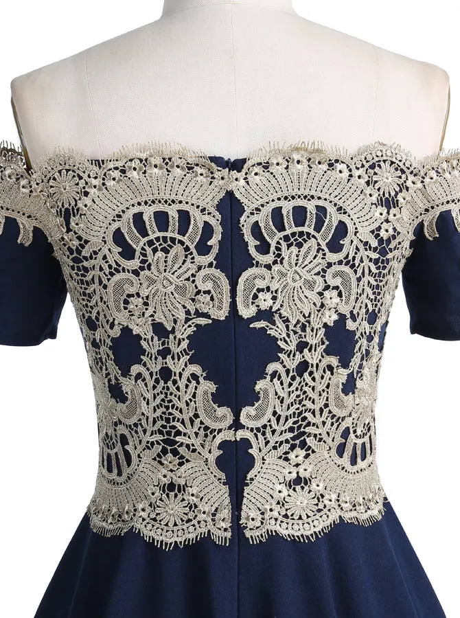 Lace Homecoming Dresses,Homecoming Dress wit Sleeves,Off Shoulder Homecoming Dress,HC00086