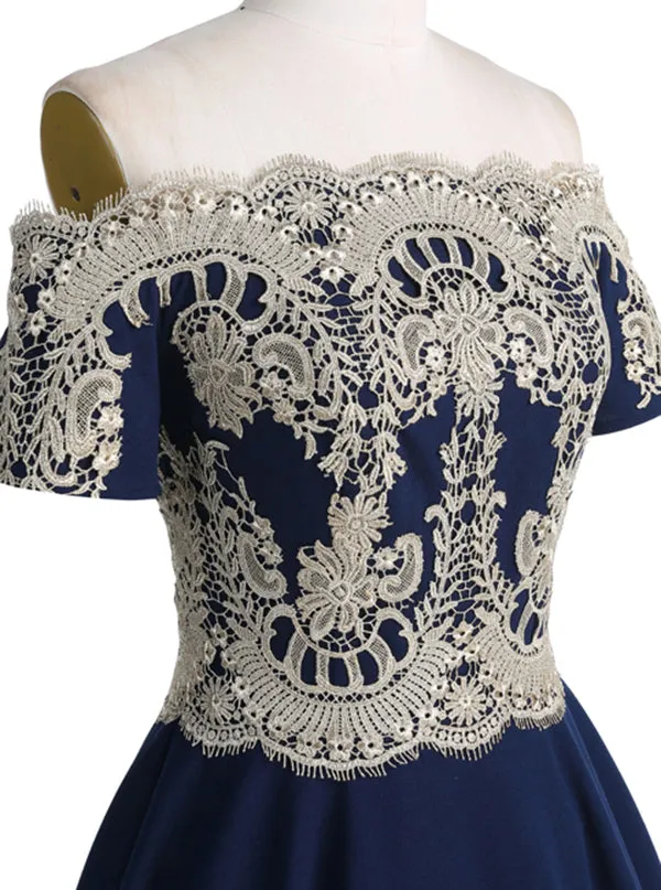 Lace Homecoming Dresses,Homecoming Dress wit Sleeves,Off Shoulder Homecoming Dress,HC00086