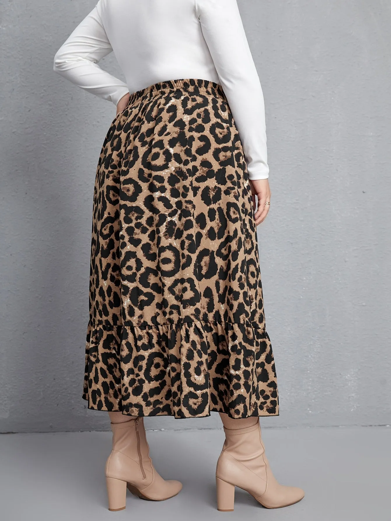 Leopard Long Plus Size Skirts