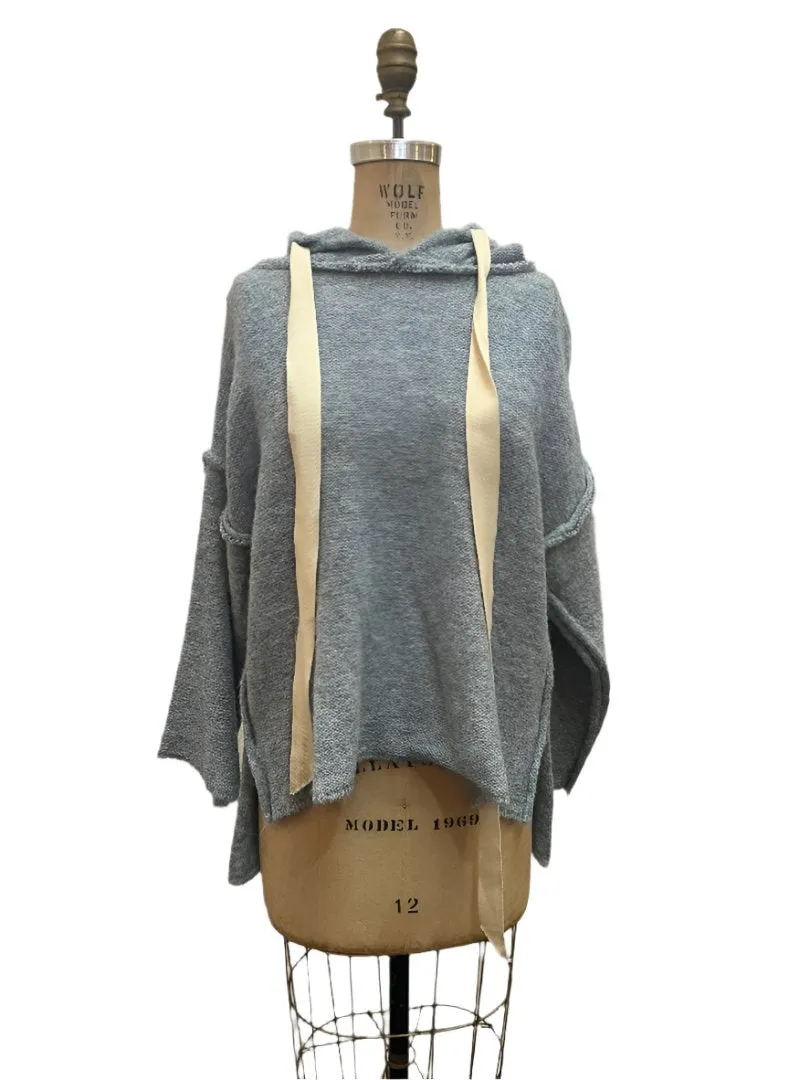 Light weight Sloppy Joe hoodie (Alpaca) - Sky blue