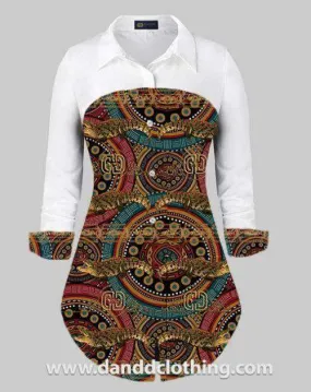 Long Office Shirt Crocodile Print