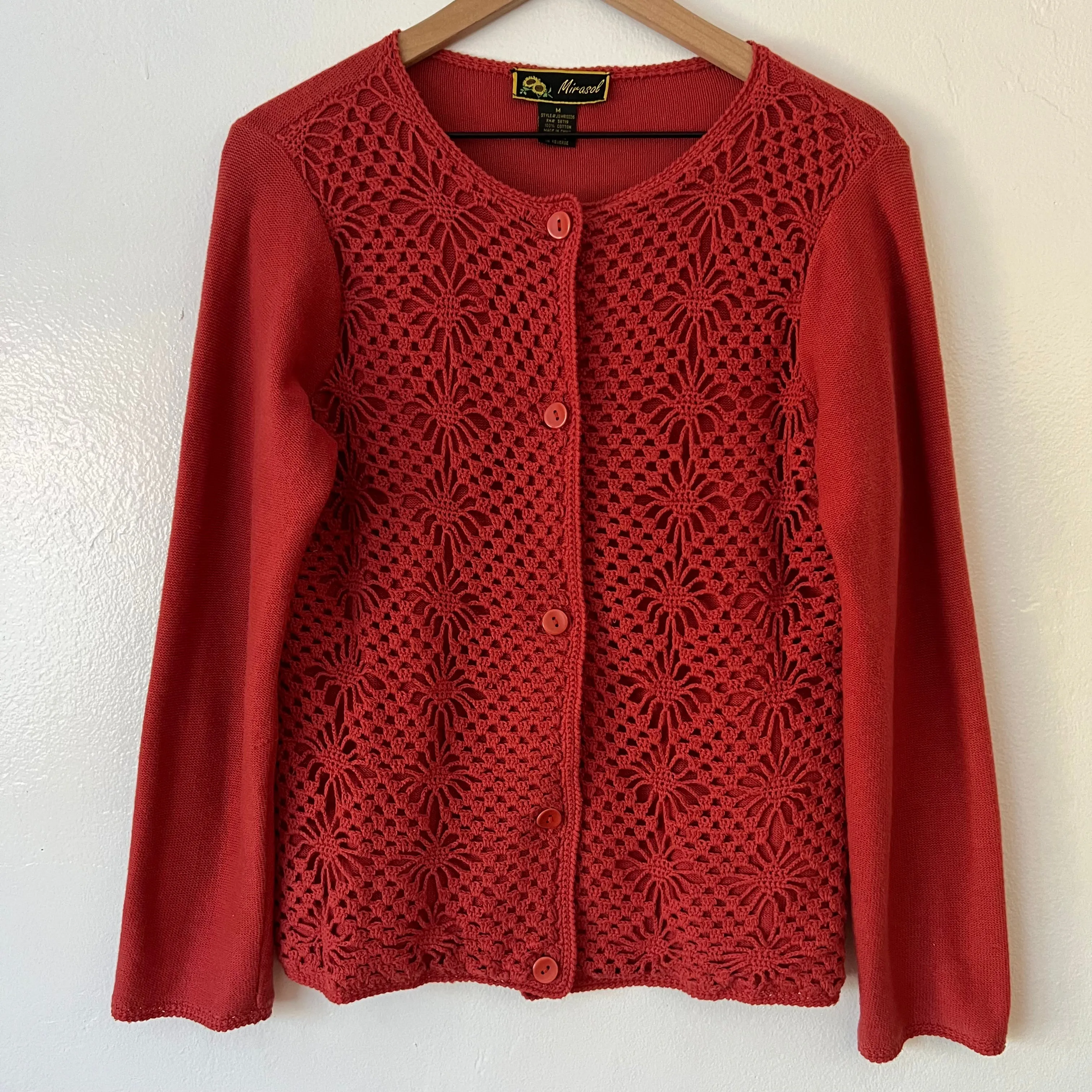 Marisol Vintage Crochet Cotton Cardigan