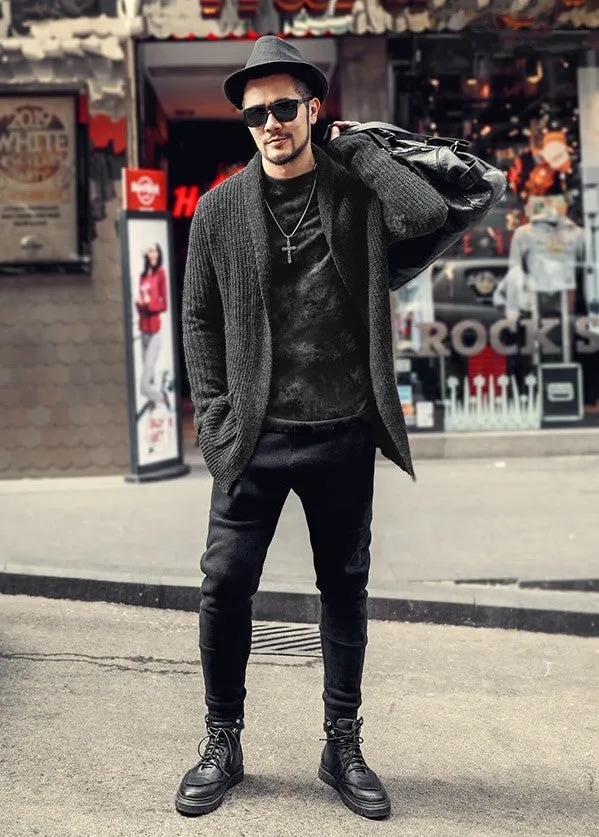 Men's Winter Warm Woolen Slim Knitted Cardigan
