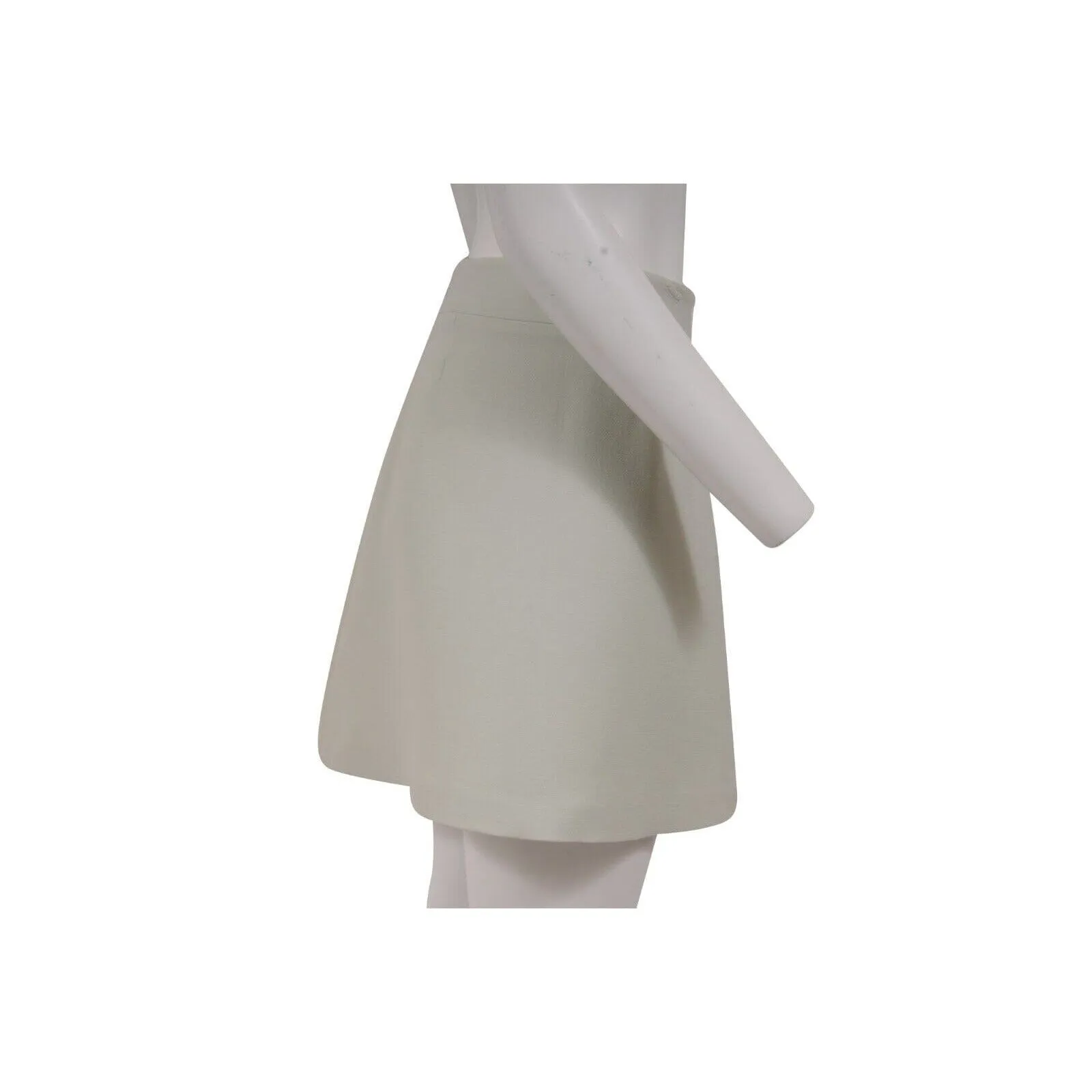 Mint Green Wool Silk Blend Mini Skirt