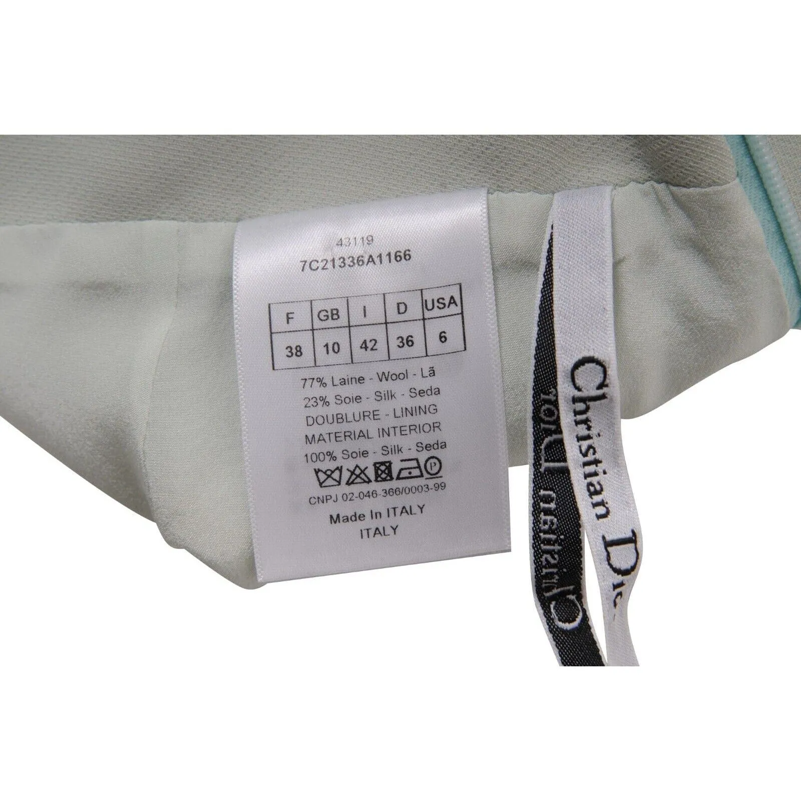 Mint Green Wool Silk Blend Mini Skirt