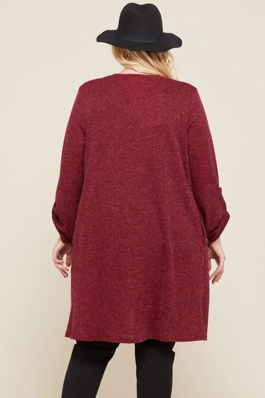 Plus Long Sleeve Cardigan