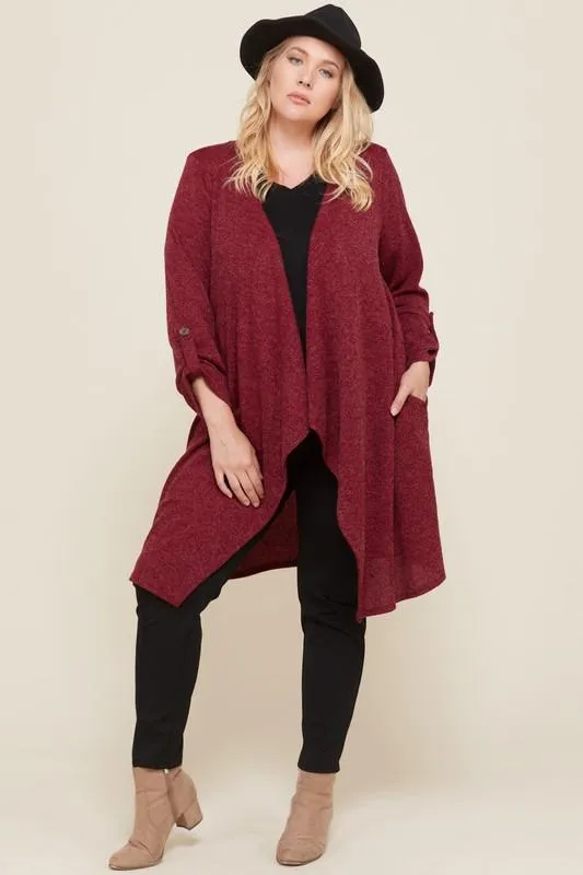 Plus Long Sleeve Cardigan